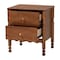 Baxton Studio Hoffman Nightstand with Scalloped Apron and Turned Legs, Walnut Brown 272-14820-ZORO - alternate 9