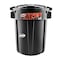 Libman Libman Trash Can, 32 gal Capacity, Polyethylene, Black, Snap-On Rounded Closure 1385 - alternate 3