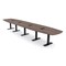 Skutchi Designs Arc Boat Conference Table With Power, 48 in W, 216 in L HAR-ABOT-48X216-T.BK-H3041-EBLK - alternate 1