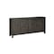 Homeroots 78in Black Distressed Solid Wood Carved Floral Sideboard with Four Doors 569595 - alternate 7