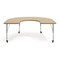 Flash Furniture Commercial Adjustable Height Horseshoe Activity Table - Locking Casters-LT NAT XU-A6066-HRSE-LTNAT-T-P-CAS-GG - alternate 10