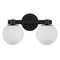 Jonathan Y Modernist Globe 15.25" 2-Light Metal/Frosted Glass Modern Contemporary LED Vanity, Black JYL3541B - alternate 8
