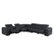 Homeroots Black Italian Leather Power Reclining U Shaped Seven Piece Corner Sectional With Console 476594 - alternate 7