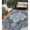 Homeroots 5' X 8' Navy Blue Ivory And Black Oriental Washable Indoor Outdoor Area Rug 600169 - alternate 1