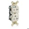 Leviton Straight Blade Receptacle, 5-20R, 20 A, 125V AC, Flush Mount, Self-Grounded MRI20-T - alternate 1