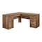 Homeroots 64" Oak Wood L Shape Executive Desk With Four Drawers 568267 - alternate 7