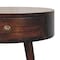 Homeroots 22" Walnut Solid Wood Round One Drawer Nightstand 651545 - alternate 7