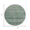 Homeroots 8' Teal Blue And Ivory Round Geometric Washable Indoor Outdoor Area Rug 630515 - alternate 5
