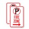 Signmission Fire Zone No Parking Symbol and Right Arrow, 18'' X 24'' 2 Signs, Heavy Gauge Aluminum, 2PK A-1824-2PACK-23973 - alternate 1