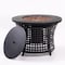 Deko Living Round Outdoor Propane Gas Fire Pit Table 8,000 BTU, Lava Rock Filler COB10009 - alternate 7