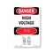 Signmission Safety Sign, OSHA Danger, 24" Height, Aluminum, High Voltage Bilingual, 1824-VK-1327 OS-DS-A-1824-VK-1327 - alternate 1
