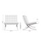 Homeroots 32" White and Silver Italian Leather Tufted Lounge Chair 520598 - alternate 9