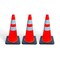 4Dock Traffic Cone, PVC, 29.5 in Height, Orange/Red+Black 3 PK TS002 - alternate 1