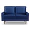 Homeroots 57" Blue And Dark Brown Velvet Loveseat 543726 - alternate 1