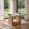 Homeroots 70" White and Natural Faux Marble and Wood Pedestal Base Dining Table 564891 - alternate 12