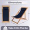 Lavish Home Beach Lounge Chair Adjustable Height Reclining Sling Chair Portable Wood Folding Chair 50-LG1513 - alternate 9