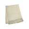 Homeroots 50" X 67" Cream Cotton Blend Woven Throw Blanket with Fringe 632908 - alternate 1