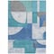 Homeroots 8' X 10' Teal Blue And Ivory Geometric Washable Indoor Outdoor Area Rug 617929 - alternate 7