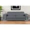 Homeroots 89" Gray Leather Sofa With Silver Legs 548985 - alternate 12