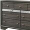 Homeroots 63" Gray Solid and Manufactured Wood Nine Drawer Triple Dresser 490471 - alternate 5