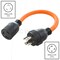 Ac Works Adapter Cord, SOOW, L5-30R, L14-30P, 1.5 ft., Orange L1430L530-018 - alternate 7