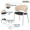 Leisuremod Ervilla Dining Arm Chair with Leather Seat and White Steel Base in Beige, 4PK ECW-20BL-L4 - alternate 9