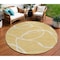 Homeroots 8' Gold And Ivory Round Abstract Washable Indoor Outdoor Area Rug 597477 - alternate 1