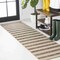 Jonathan Y Aveiro Wide Stripe Beige/Brown 2 ft. x 8 ft. Indoor/Outdoor Runner Rug SMB112A-28 - alternate 1