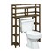 Homeroots Chestnut Finish 2 Tier Solid Wood Over Toilet Organizer 380014 - alternate 6
