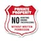 Signmission Private Property Shield Sign No Hunting, 12 inch X 12 inch, Aluminum Metal Sign, 2PK SHI-A-2PACK-12-445 - alternate 1
