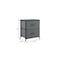 Homeroots 12" Black And Gray Fabric Metal And Wood Two Drawer Dresser 635727 - alternate 4