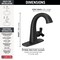 Delta Stryke Single Handle Bathroom Faucet, 6.56 in, Matte Black 5776-BLMPU-DST - alternate 5