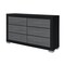 Homeroots 63" Black And Gray Wood Six Drawer Double Dresser 643688 - alternate 8
