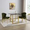 Homeroots Set of Two Green and Gold Upholstered Velvet And Steel Wing Back Dining Side Chairs, 2PK 573340 - alternate 9