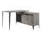 Homeroots 48" Gray and Black L Shape Writing Desk 491499 - alternate 1