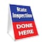 Signmission State Inspection Done Here, 24 Inch x 18 Inch A-frame Yard Sign, Plastic Sign SBC-1824-State Inspection Done Here - alternate 1
