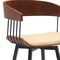 Homeroots 31" Cream and Black Faux Leather with Metal Swivel Bar Height Bar Chair 534456 - alternate 8