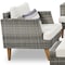 Homeroots Four Piece Outdoor Gray Wicker Sofa Seating Group with Gray Cushions 625696 - alternate 6