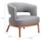 Homeroots 27" Slate Gray And Brown Faux Leather Arm Chair 556466 - alternate 9