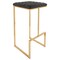 Leisuremod Quincy Leather Bar Stools with Gold Metal Frame, Charcoal Black, 2PK QSG29BL2 - alternate 7