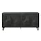 Homeroots 68" Black Distressed Carved Floral Sideboard with Four Doors 568413 - alternate 9