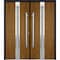 Vdomdoors Metal Double Doors Deux 1744 Natural Oak Frosted Glass Entry Modern Painted (W72xH80) Right hand In DEUX1744DEXD-OAKB-W72xH80-RH-I - alternate 1