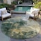 Homeroots 8' Fern Green And Gold Round Abstract Washable Indoor Outdoor Area Rug 603055 - alternate 8