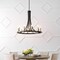 Jonathan Y Dante 30" 11-Light Transitional Modern Iron Adjustable Wagon Wheel LED Chandelier w/Downlight, Black/ JYL2506A - alternate 8