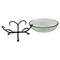 Homeroots 13" Clear And Black Glass And Metal Round Decorative Bowl With Stand 635499 - alternate 1