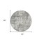 Homeroots 8' Gray And Ivory Round Abstract Washable Indoor Outdoor Area Rug 597970 - alternate 6