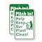 Signmission Pitch In! Help Keep Our Plant Clean, 18'' X 24'' 2 Signs, Heavy Gauge Aluminum, 2PK A-1824-2PACK-2699 - alternate 1