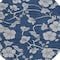 Homeroots 8' Navy Blue And Gray Round Floral Washable Indoor Outdoor Area Rug 600026 - alternate 8