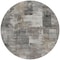 Homeroots 8' Pewter Khaki And Charcoal Round Abstract Washable Indoor Outdoor Area Rug 630785 - alternate 8