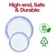 Smarty Had A Party 7.5" White with Royal Blue and Silver Rim Plastic Appetizer/Salad Plates (120 Plates), 120PK 977BLS-CASE - alternate 9